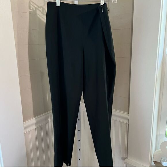 WORTH Wool & Elastane Pants Flat Front Notched Ankle Flat Front Side Zip Sz 4 - Picture 1 of 11